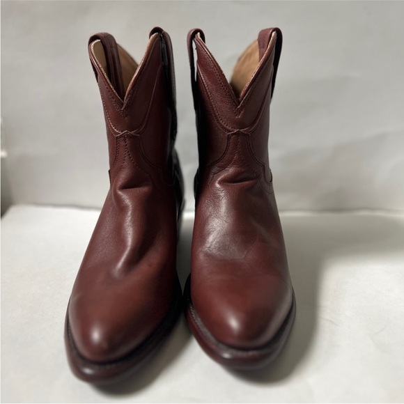 Tecovas “Penny” Genuine Leather Burgundy/Maroon Ankle Boot Cowgirl Western Paige - Picture 3 of 5